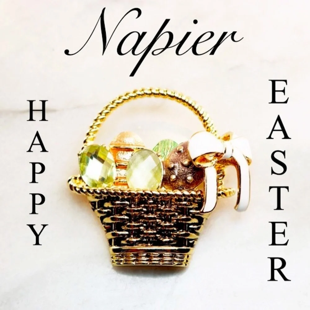 Napier Easter Eggs in Basket Brooch